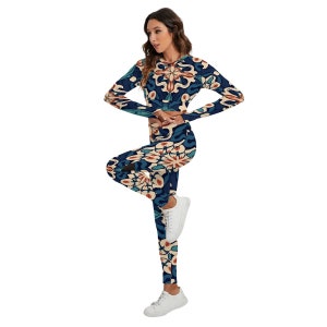 All-Over Print Women's Sport Set With Backless Top And Leggings main image 0