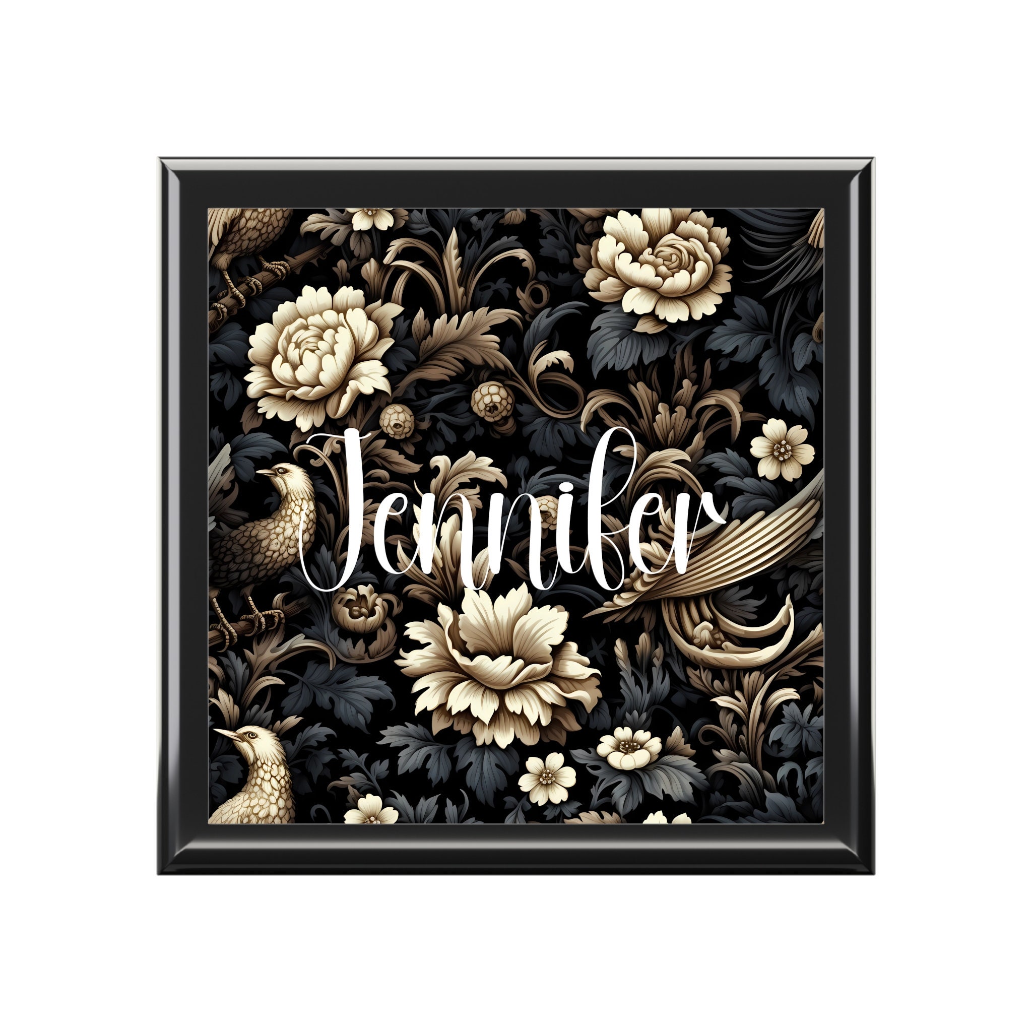 Floral Custom Name Jewelry Box for Women Personalized - Etsy