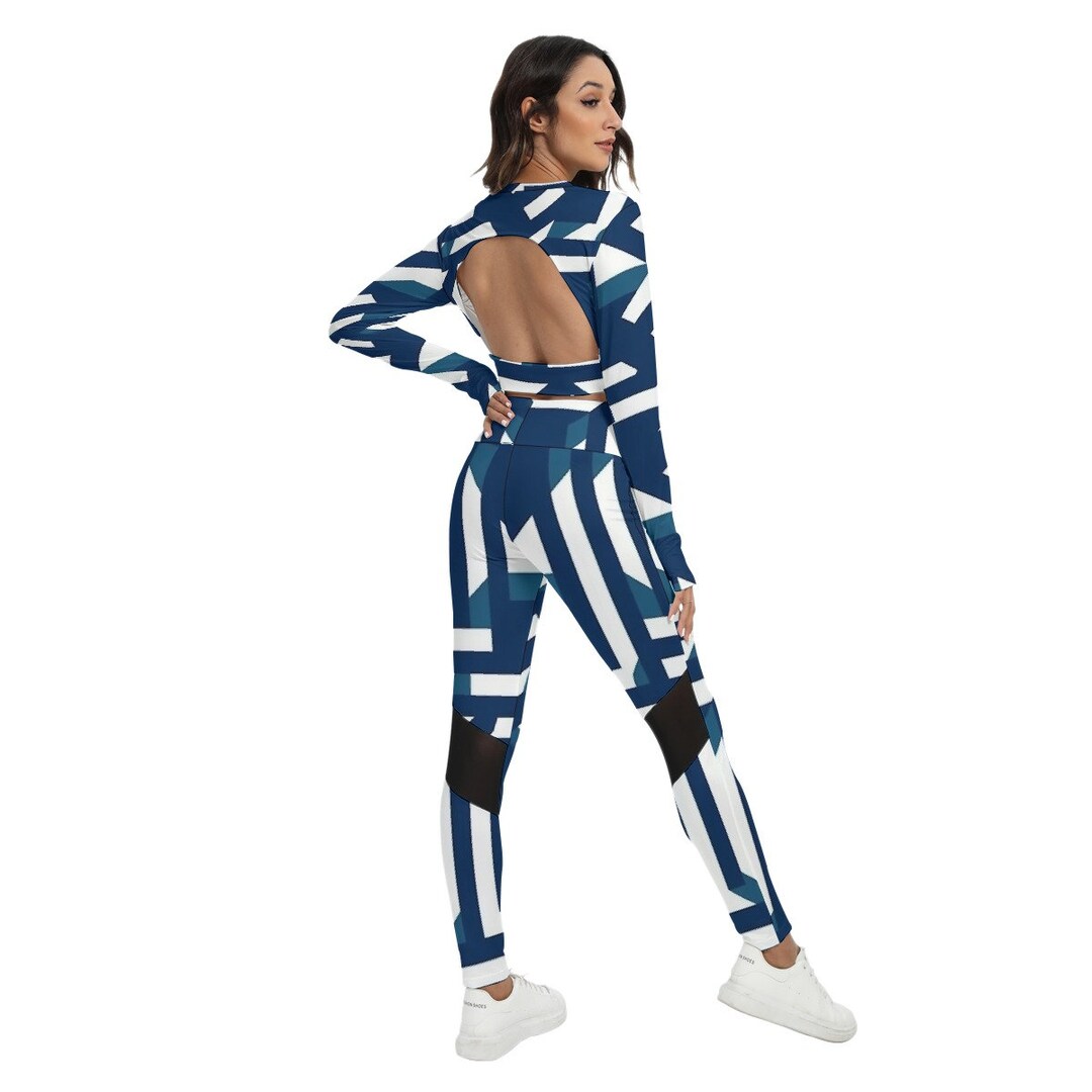 All-Over Print Women's Sport Set With Backless Top And Leggings main image 0