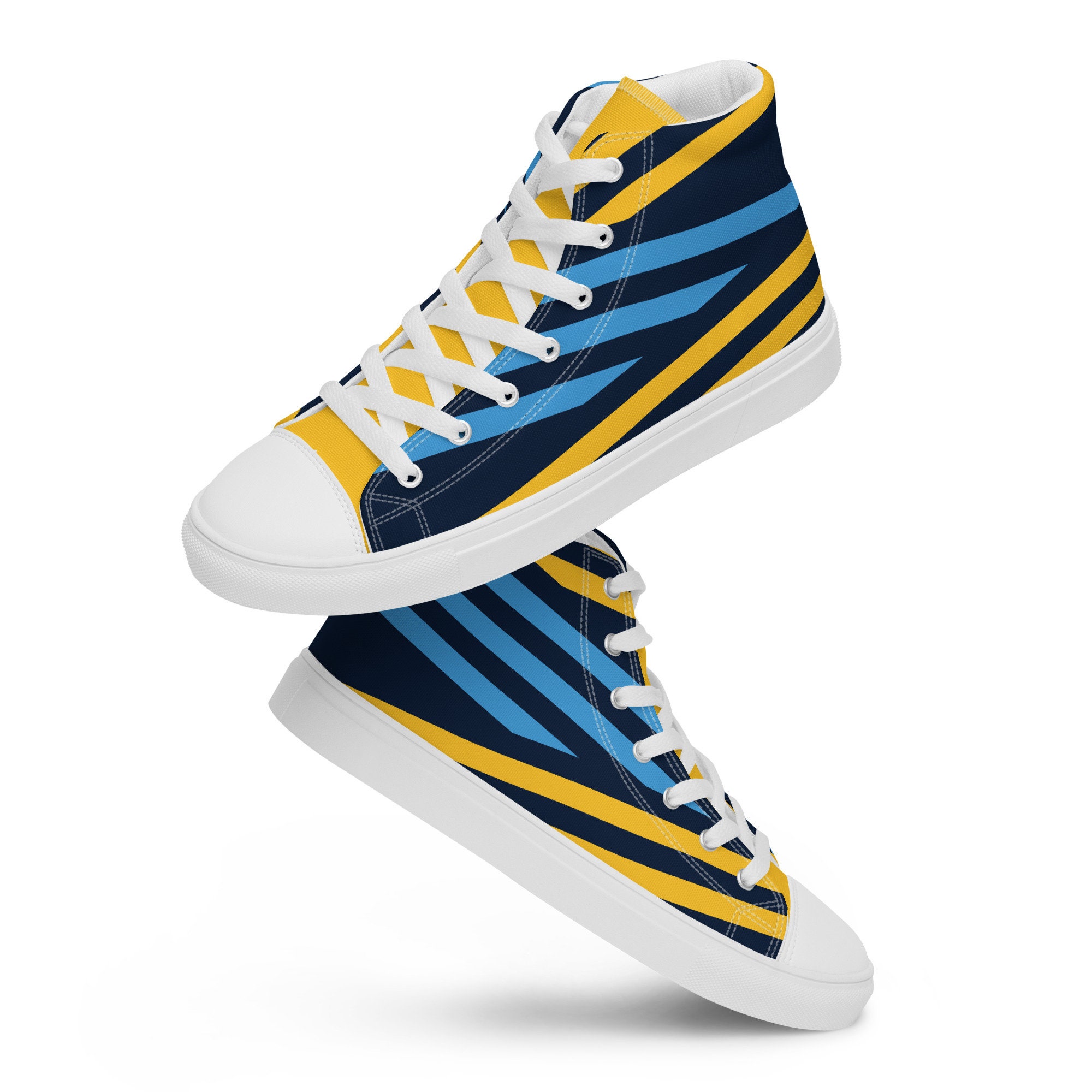 High-top Urban Style Canvas Shoes Blue and - Etsy