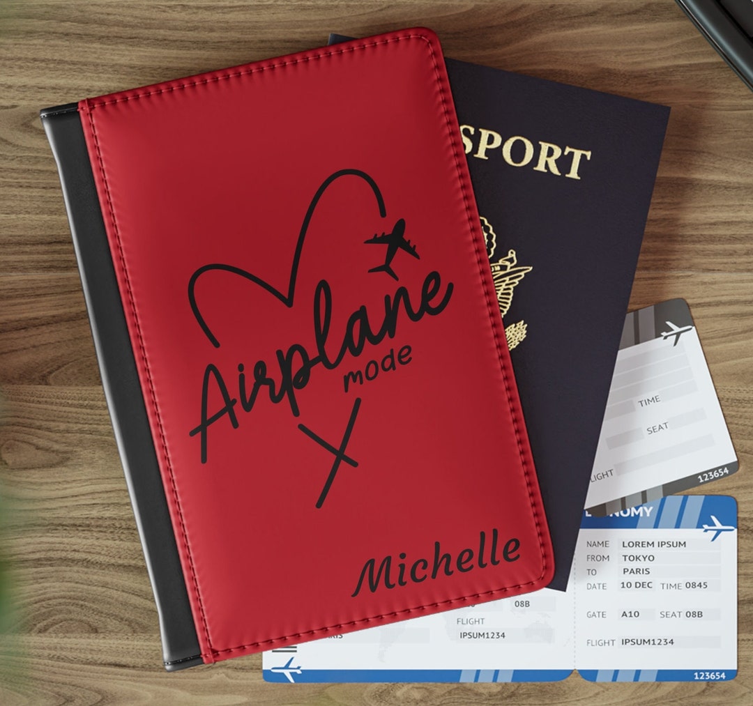Passport Cover Personalized, Custom Red Passport Holder for Women, RFID