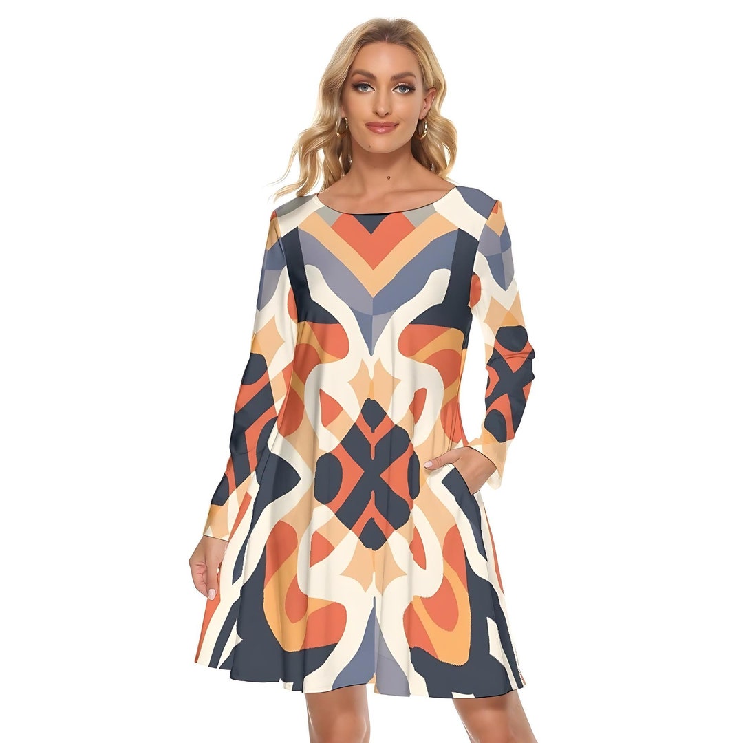 Women’s Printed Boho Mini Dress Backless Lightweight