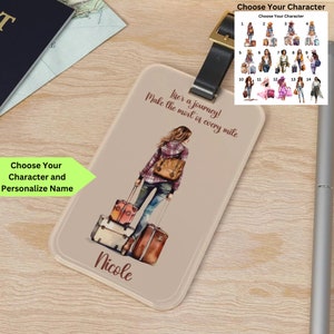 Luggage Tag Personalized Name, Custom Luggage Tag for Women, Unique Travel Gift for Her, Travel Accessory, Acrylic Luggage Tag