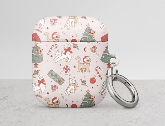Christmas Airpods Pro Case With Keychain Cute Christmas Cat
