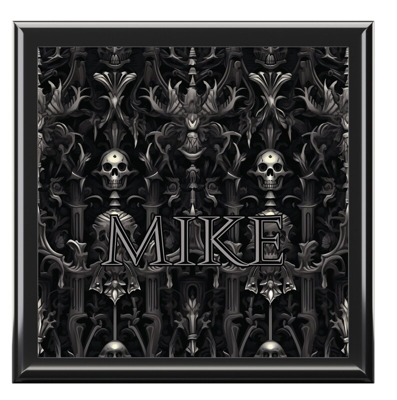 Custom Gothic Jewelry Box for Men, Personalized Skulls Keepsake Box