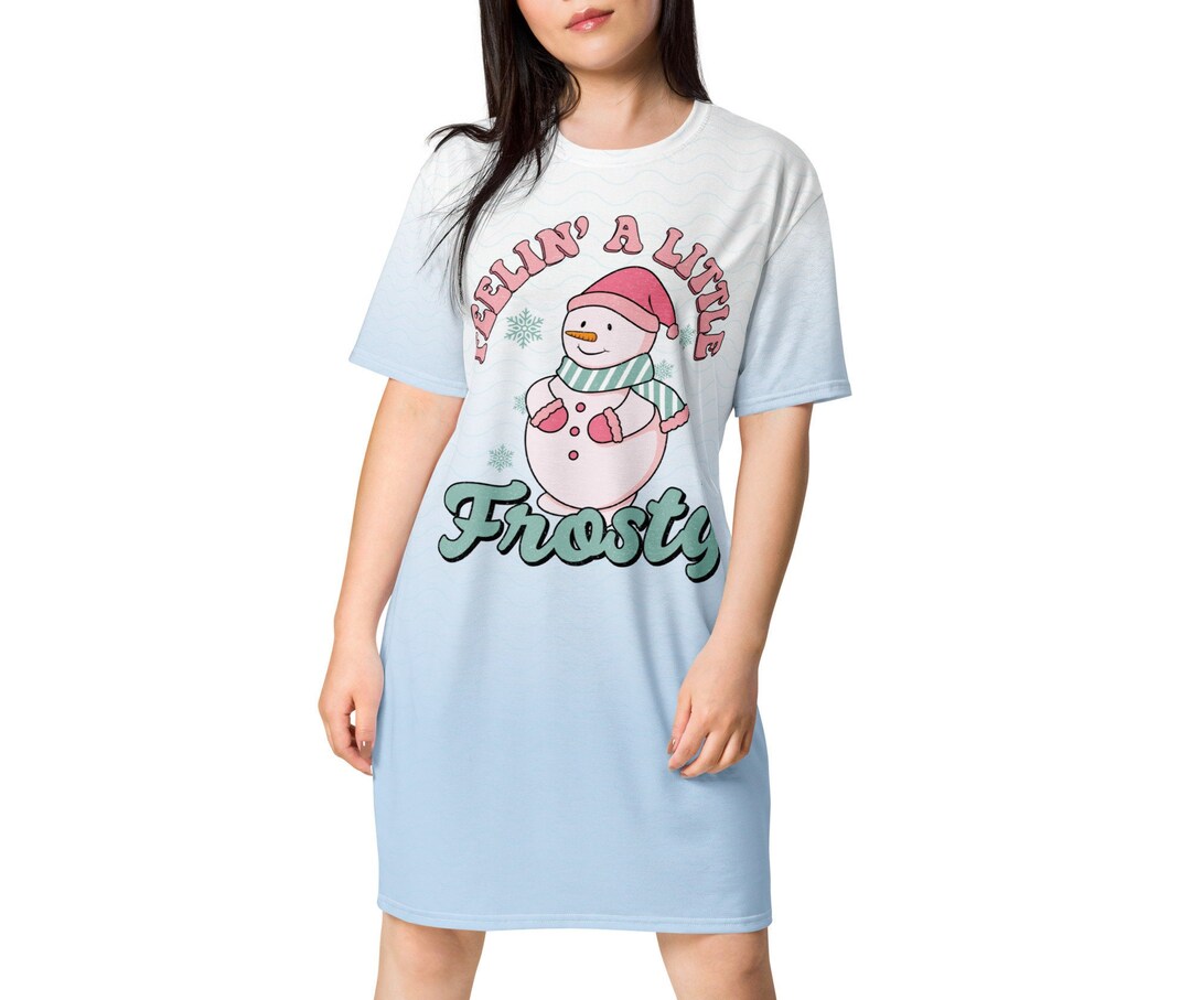 Oversized Funny Christmas Tshirt Dress for Women & Teens Etsy