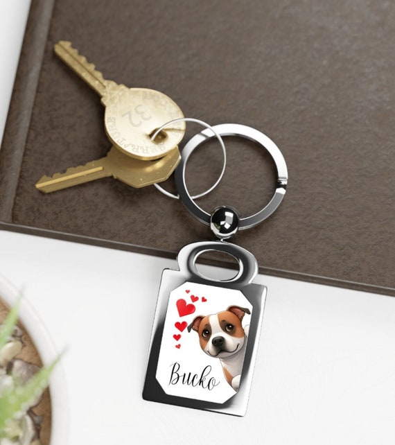 Dog name keychain deals