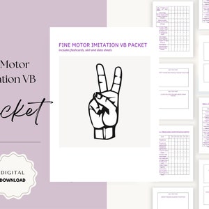 Digital Autism Fine Motor Imitation VB Packet, Autism Fine Motor Development, Skills Development Template, Autism Therapy Tools, Special Ed