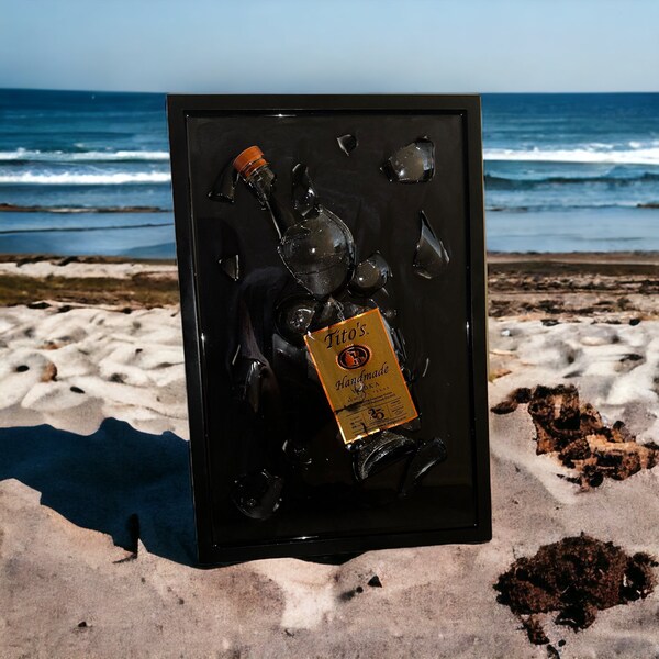 Resin Liquor Bottle Art Etsy