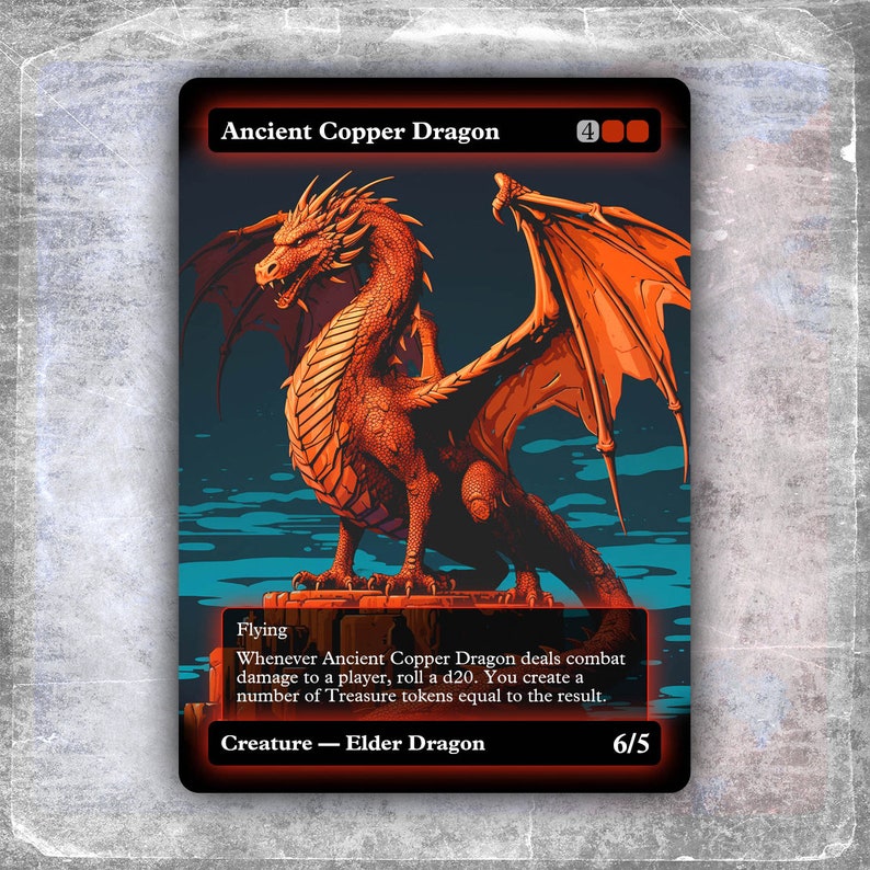 Ancient Copper Dragon 4 alternative Custom Art / No Foil hyperion Edh