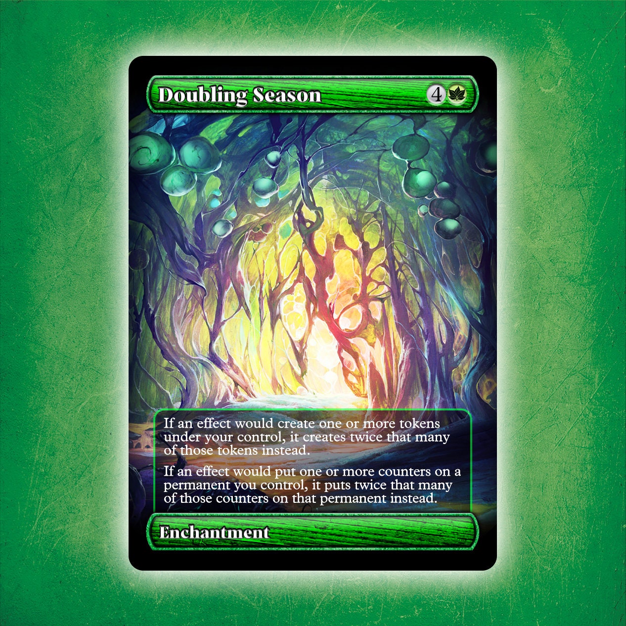 Doubling Season Full Art alternative Custom Art / No Foil Edh MTG Proxy ...