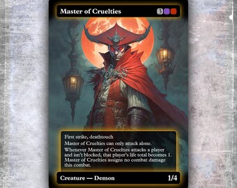 Master of Cruelties 1 alternative Custom Art / No Foil hyperion Edh MTG  Proxy - Etsy