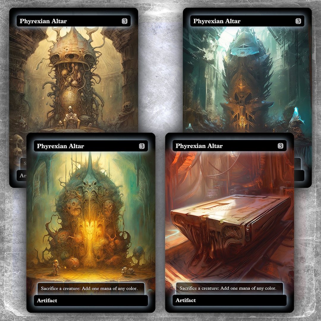Phyrexian Altar PLAYSET 4 alternative Custom Art / No Foil hyperion Edh ...