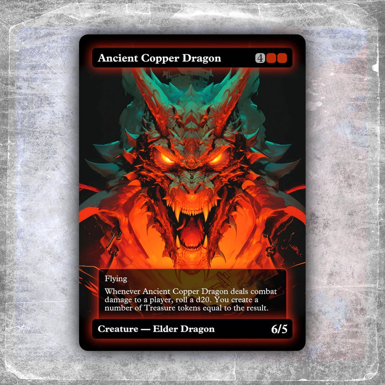 Ancient Copper Dragon 3 alternative Custom Art / No Foil hyperion Edh