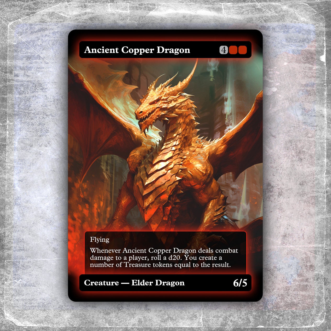 Ancient Copper Dragon 2 alternative Custom Art / No Foil hyperion Edh MTG Proxy Etsy Australia