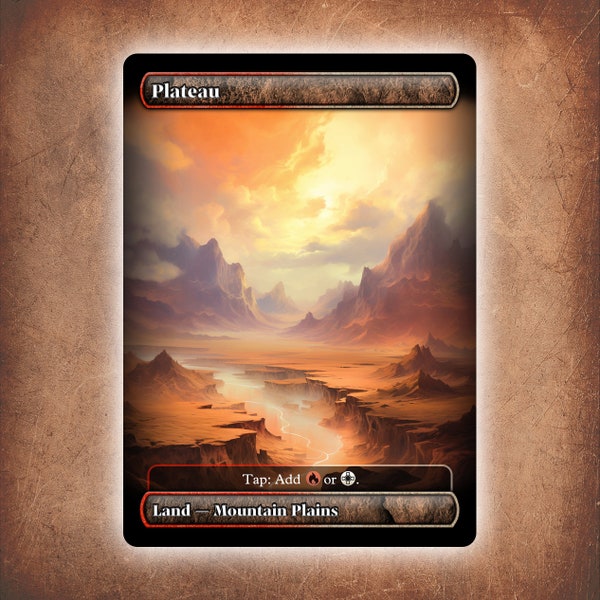 Plateau - Full art (Dual Lands) [Alternative custom art / No foil] Edh MTG Proxy