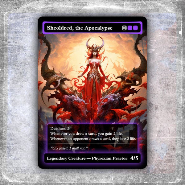 Sheoldred, the Apocalypse #2 [Alternative custom art / No foil] >HYPERION< Edh MTG Proxy