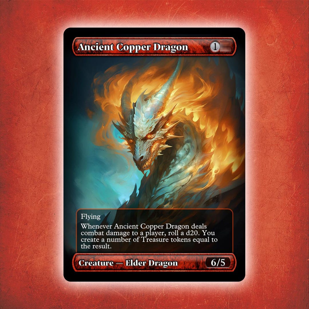 Ancient Copper Dragon Full Art 1 alternative Custom Art / No Foil Edh ...