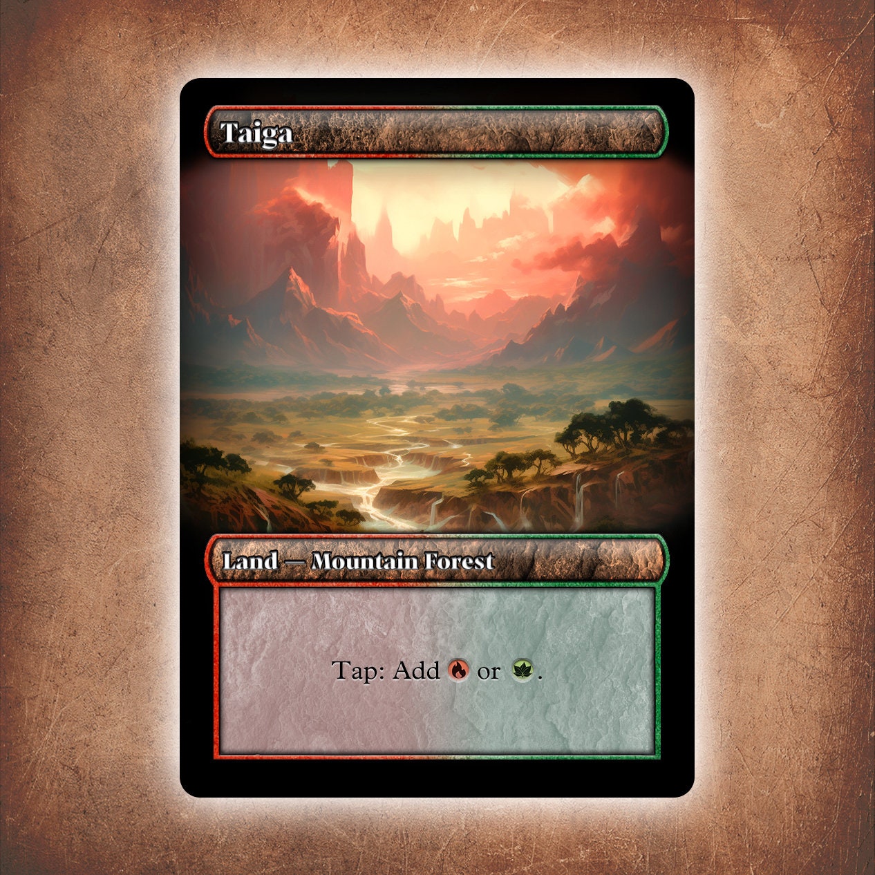 Taiga dual Lands alternative Custom Art / No Foil Edh MTG - Etsy