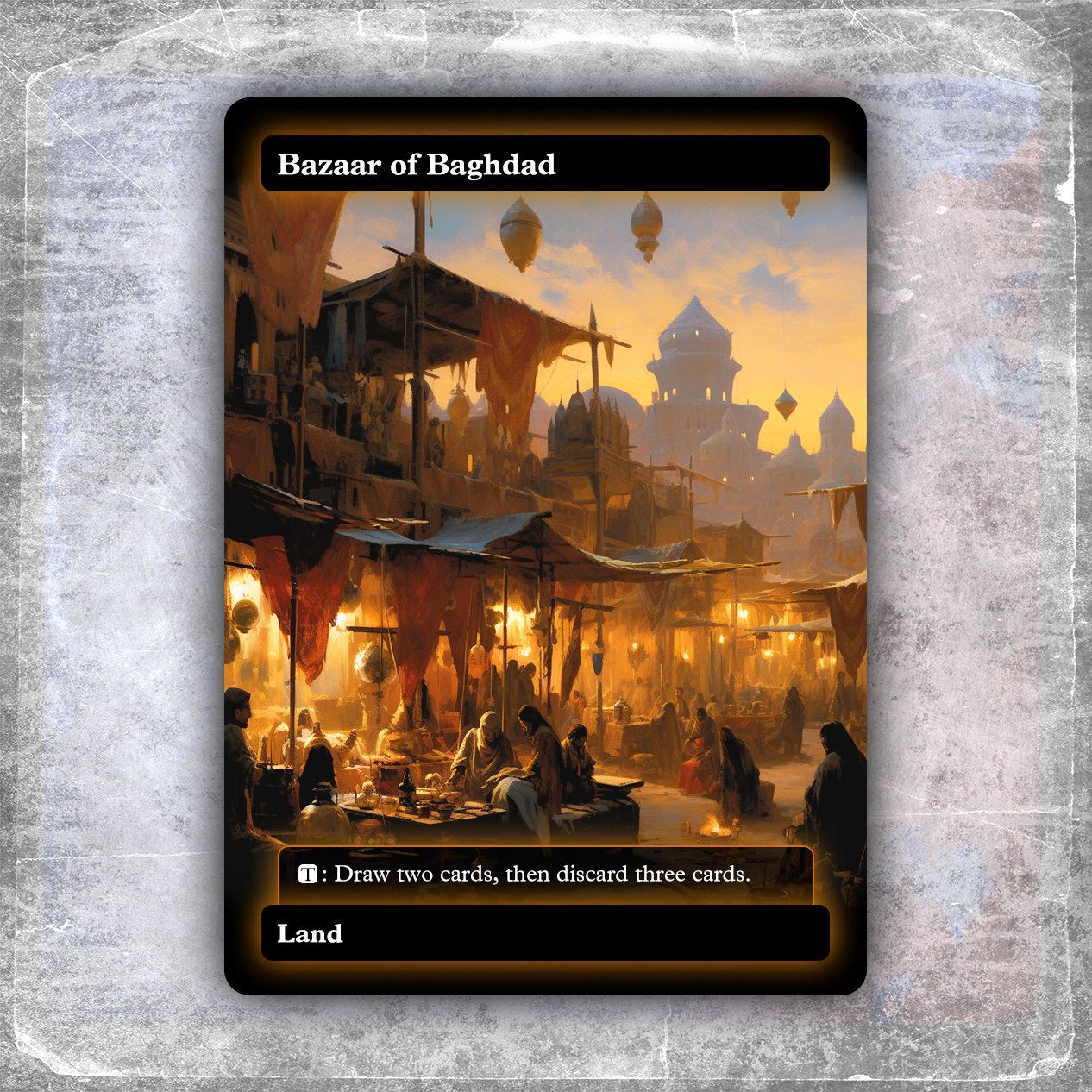 Bazaar of Baghdad #3 [Alternative custom art / No foil] >HYPERION< Edh MTG  Proxy