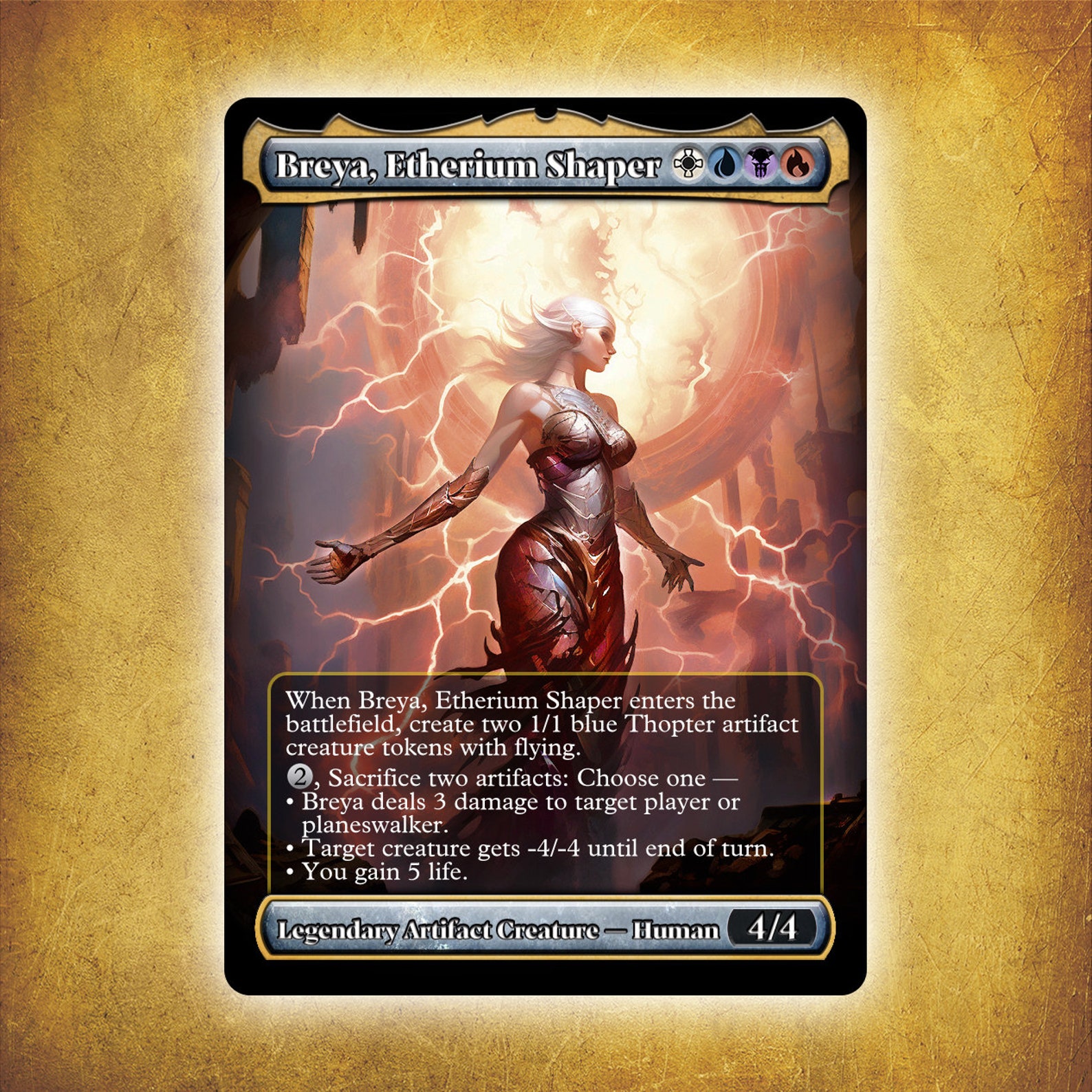 Ultra Pro Magic: The Gathering Spielmatte „Breya“ – 60 X 34 Cm, Rutschfeste Unterseite, Modern Horizons 3