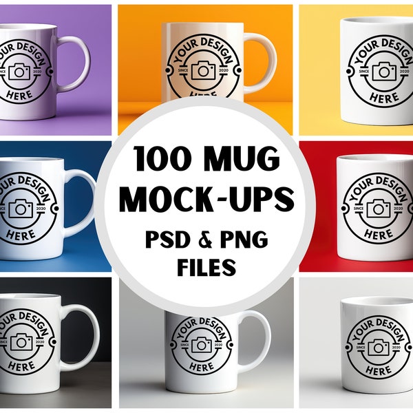 11-oz Mug Mock Up Bundle, 100 Coffee Mug MockUps Bundle, White Coffee Cup Huge Bundle, White Coffee Mug Mock-ups Canva Photoshop