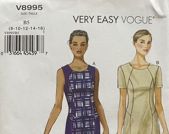Vogue 8995 - Vestido de señorita (8-10-12-14-16)/SIN CORTAR, doblado de fábrica