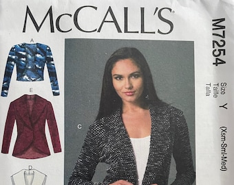 McCall's M7254 Misses Cardigans (size XS, S, M)