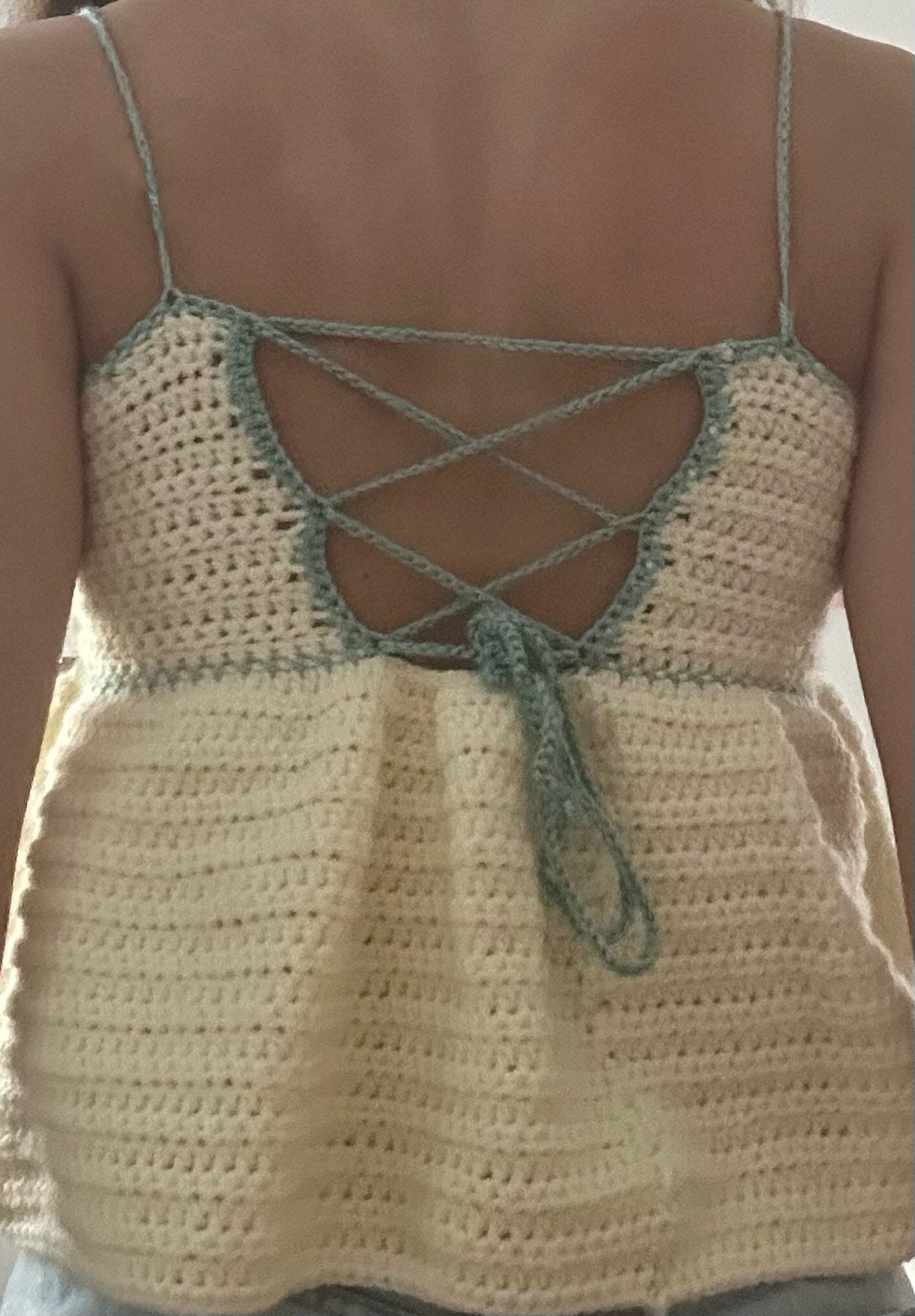 'Rachel' Crochet Hem Ruffle Top