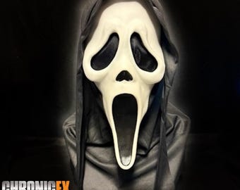Masque facial Scream Ghost avec résille foncée pour les yeux