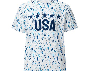 USA Blue Speckled Jersey: Patriotic Style and Comfort