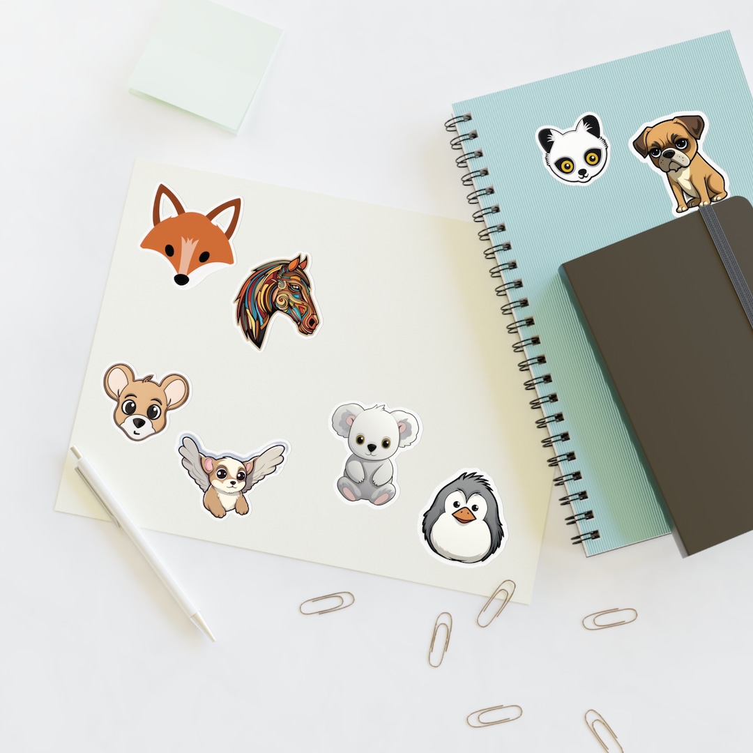 Wildebees Sticker Whimsical Wildlife Wonders - 8 Adorable Sticker Designs! - Etsy