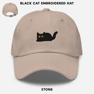 黒猫の刺繍入り帽子ギフト 黒猫ギフト 猫のママとパパへの猫用野球帽ギフト 猫ギフト かわいい猫ギフト パパ用帽子ギフト 猫へのプレゼント