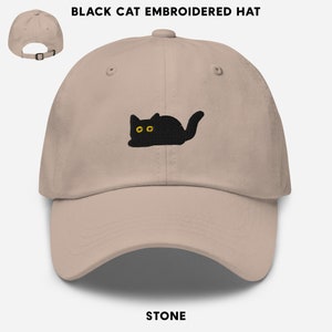 Black Cat Embroidered Hat Gift Black Cat Gift Cat Baseball Hat Gift for Cat Moms & Cat Dads Cat Gifts Cute Cat Gift Dad Hat Gift Cat Present