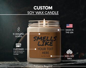 Vela de cera de soja perfumada personalizada, regalo personalizado para ella