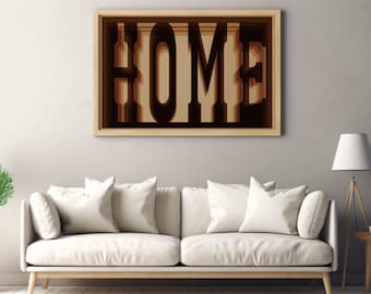 Home - Typography Art Print, Western Decor, Ranch House Decor, Southern Wall Art, Southwestern Wall Art, Southern Home Art, Ranch Wall Decor