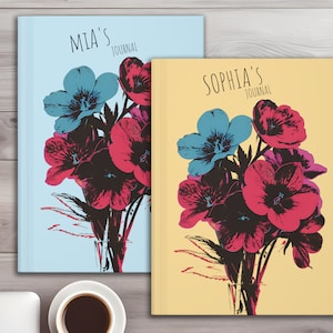 Personalized Floral Journal Gift Your Name Journal Gift Custom Journal Gift Custom Floral Journal Gift Pop Art Journal Gift