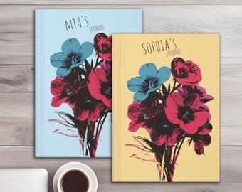 Personalized Floral Journal Gift Your Name Journal Gift Custom Journal Gift Custom Floral Journal Gift Pop Art Journal Gift