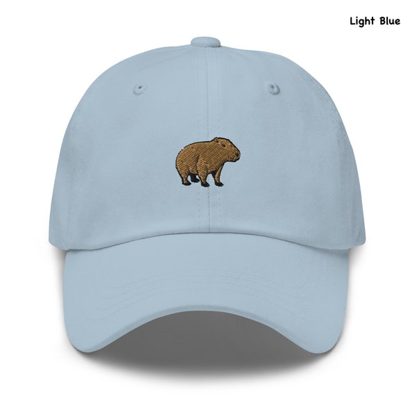 Capybara Embroidered Dad Hat - Chino Cotton Twill | Stylish & Adjustable Headwear for All Ages, Great Gift