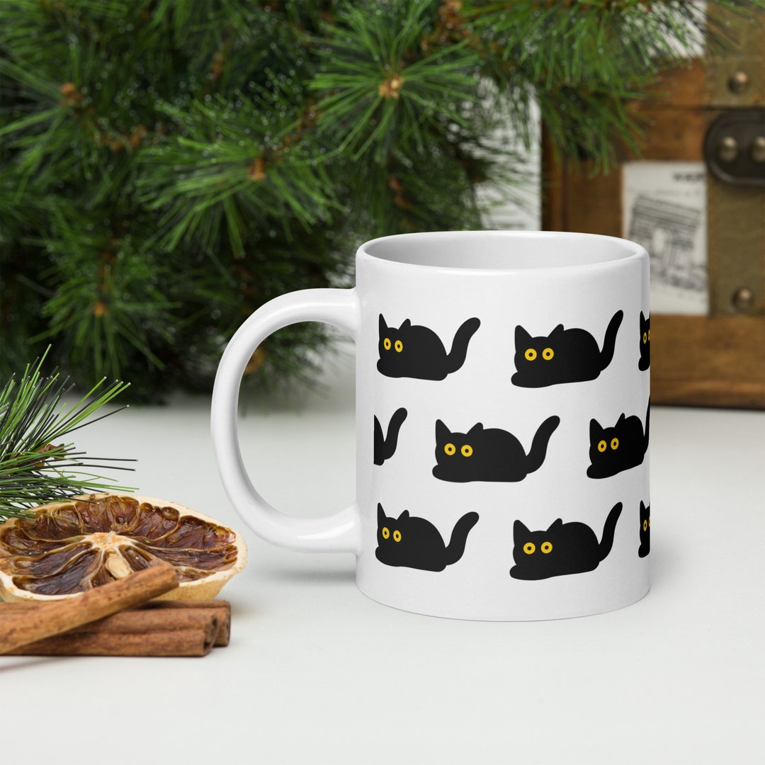 Adorable Black Cat Coffee Mug 11 Oz, 15 Oz, 20 Oz Great Gift for Cat