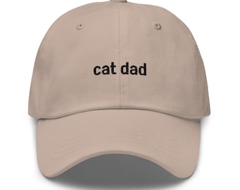 Cat Dad Hat: Embroidered Twill Baseball Cap, Feline Pride