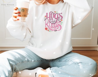 Valentine's Day Hugs and Kisses Sweatshirt - Love-themed Apparel