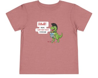 RAWR! Means "I Want Fruit Snacks" in Dinosaur Toddler T Shirt
