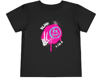 Blink & I'm 2, Turning Blink 18-2, Blink 182 toddler shirt, Turning 2 Punk Rock Birthday Tee