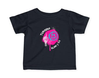 Turning Blink 1-82, Blink 182 baby/infant shirt, Turning 1, First Birthday, Punk Baby, Emo Baby