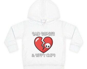 Sad Songs & Sippy Cups Toddler Hoodie | Broken Heart Skull Graphic