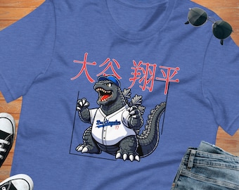 Shohei Ohtani Godzilla Unisex t-shirt, For Men, For Women, Los Angeles, Dodgers, Gift, Baseball, LA Dodgers, Kershaw, Playoffs, LAD, MVP