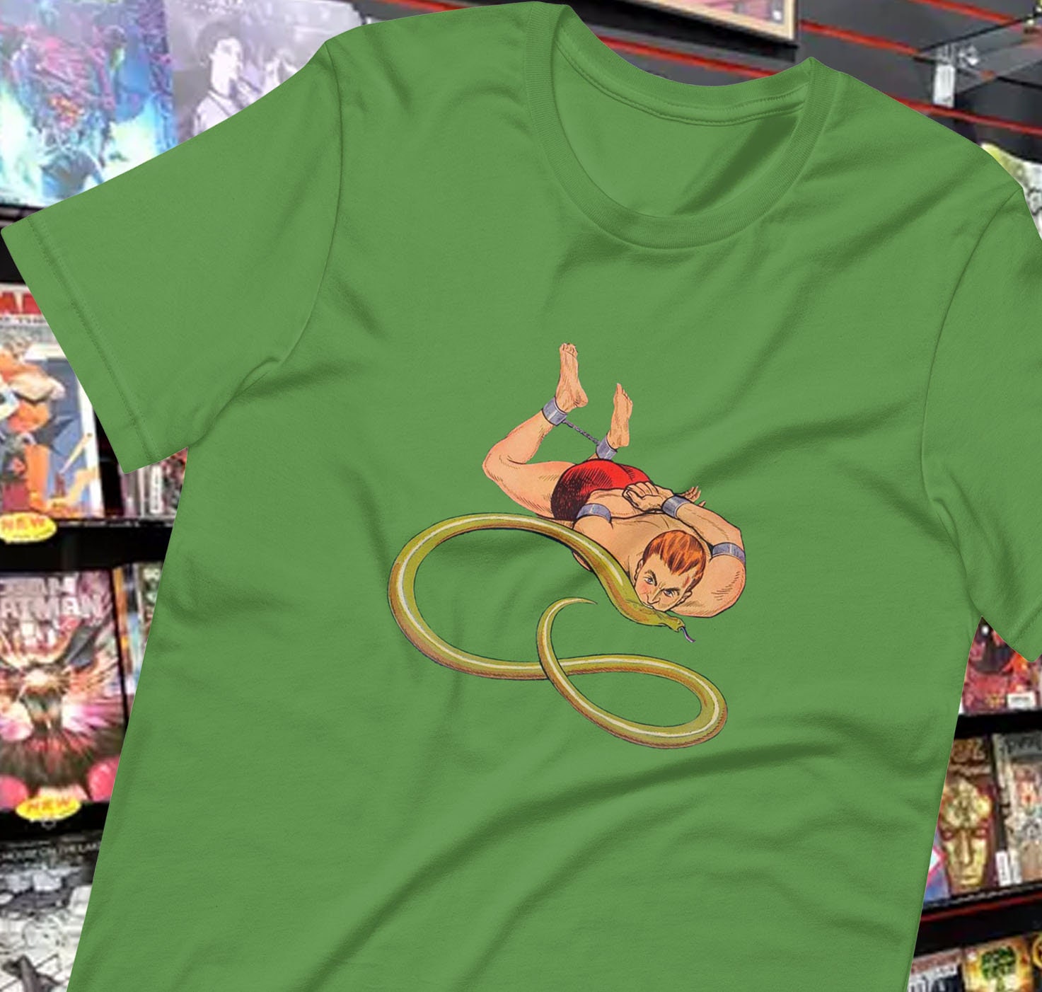 Snake Handler Amazing-Man Unisex t-shirt Retro, Golden Age, Silver Age, Comic, Marvel, DC, Superhero, LGBT