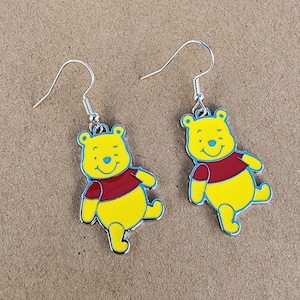 Pooh Bear Cartoon Character Earrings