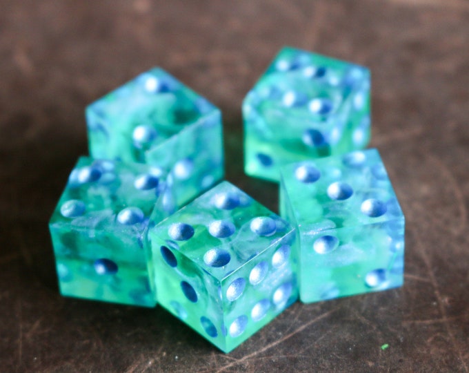 Handmade Resin D6 Set, “Baja”, RPG dice, pip d6s,  DnD gifts for dungeon master, gaming accessories, gifts for nerds, board games